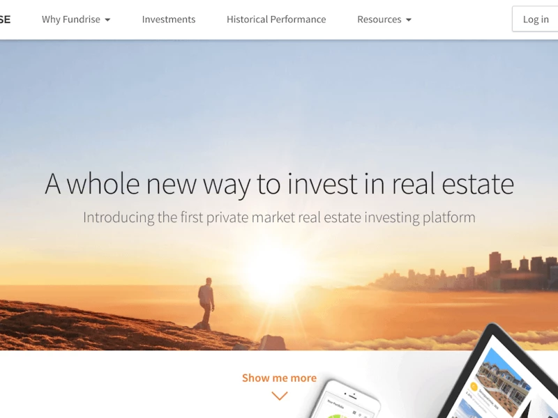Fundrise Startup Website Design