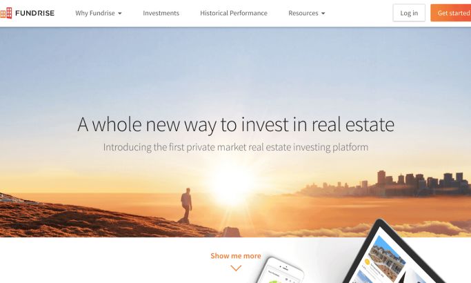 Fundrise Home Page Web Design
