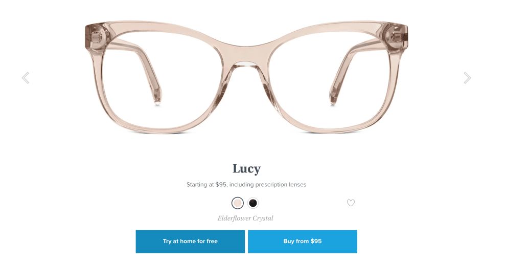 Warby Parker Website App Design