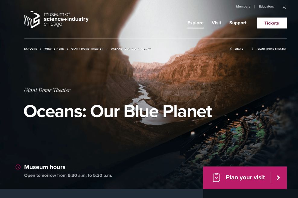 Museum Of Science Professional Website Design