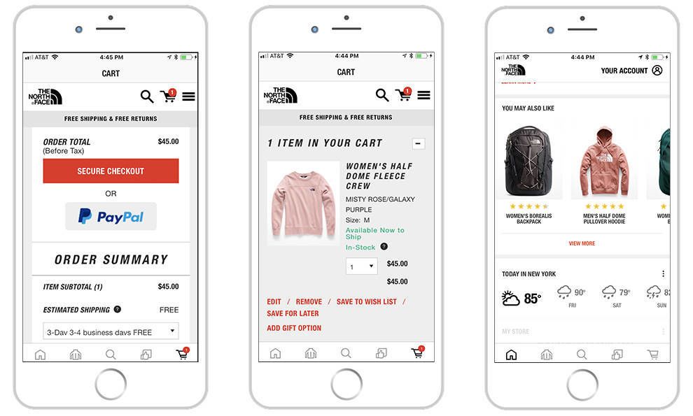 The North Face Efficient App Design