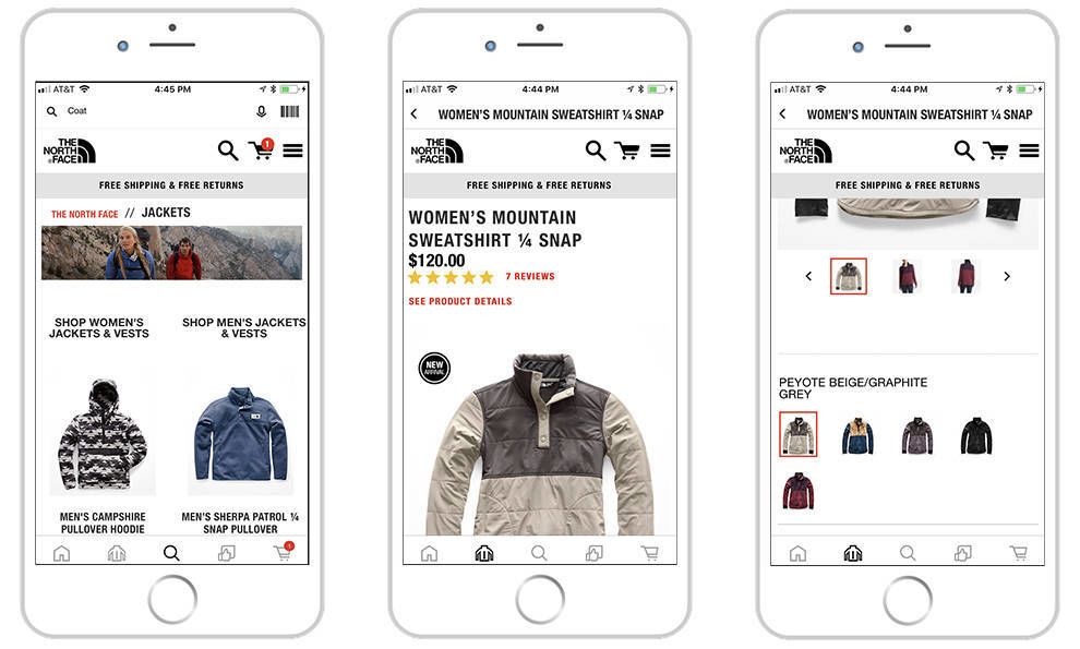 The North Face Bold App Design