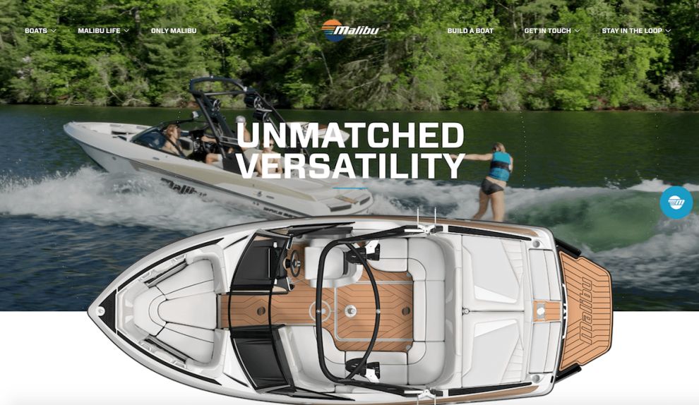 Malibu Boats Bold Website Design