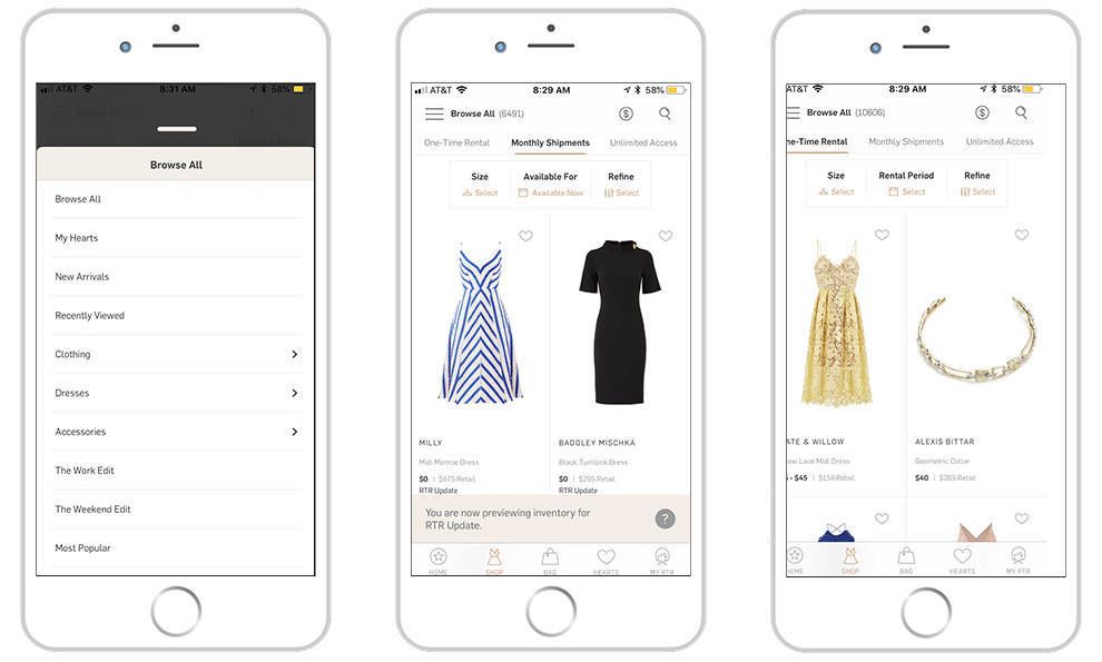 Rent The Runway Exciting App Design