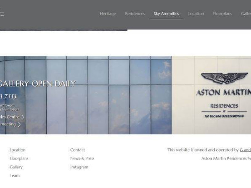 real estate website design - navigation menu