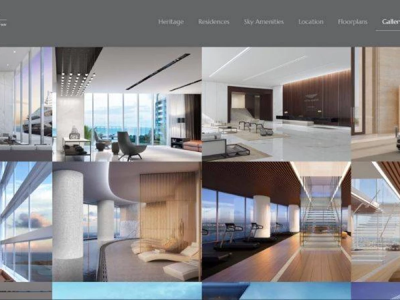 Aston Martin residences' real estate website design
