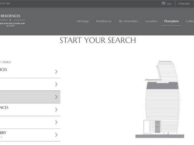 Aston Martin residences' real estate website design