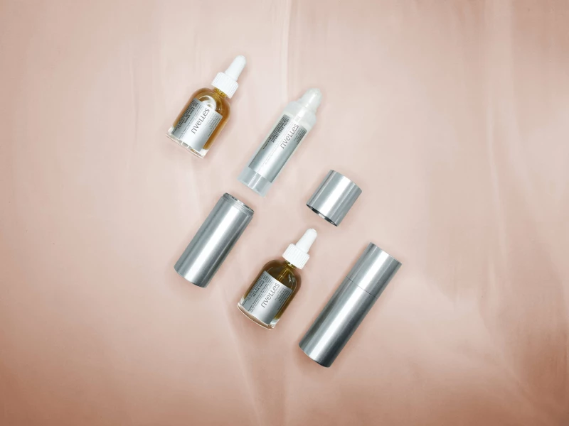 Rivelles package design — bottles made from recycled wood industry waste