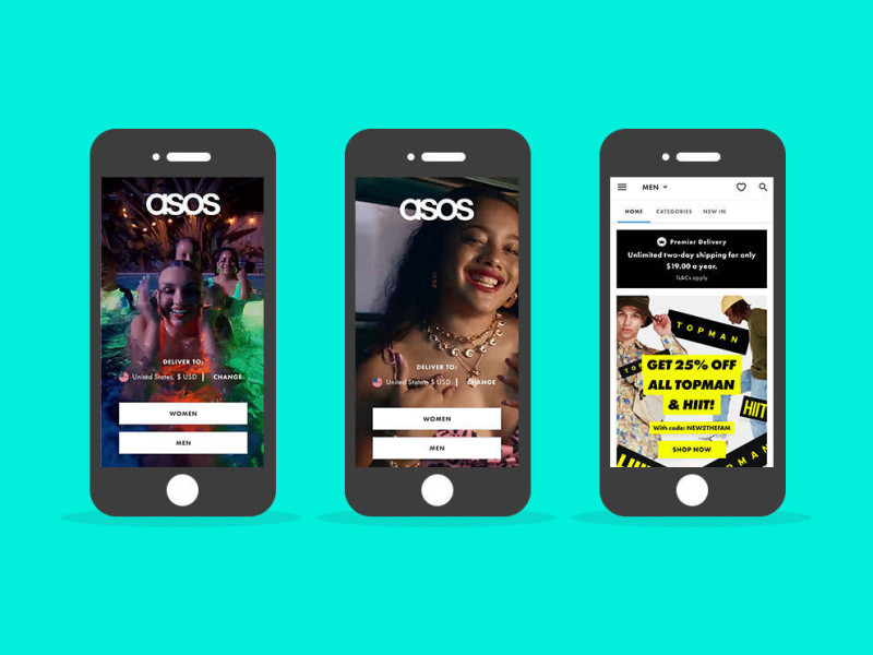 ASOS eCommerce app design overview