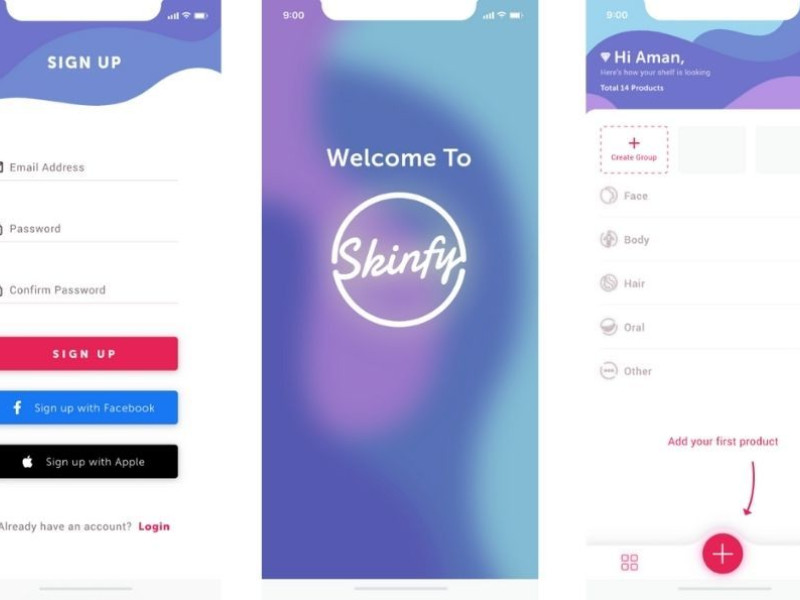 Skinify app design