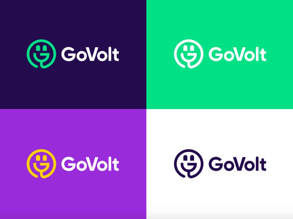 Go Volt logo design in various colors