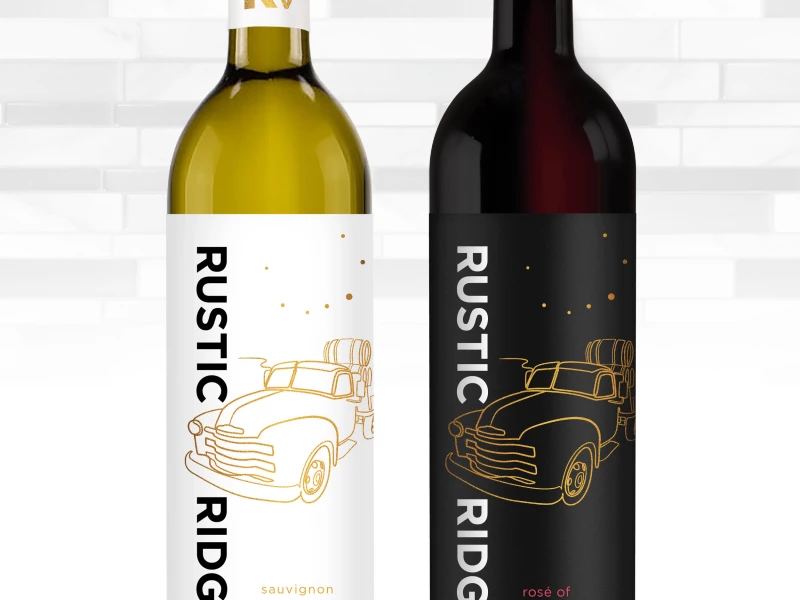 Rustic Ridge Vineyards package design by Lien Design