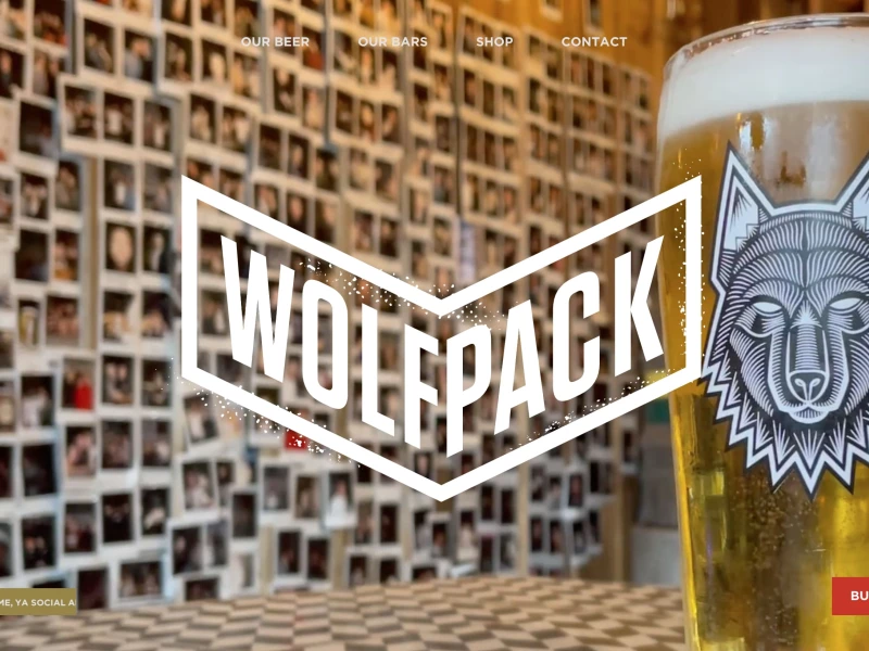 Wolfpack website design homepage