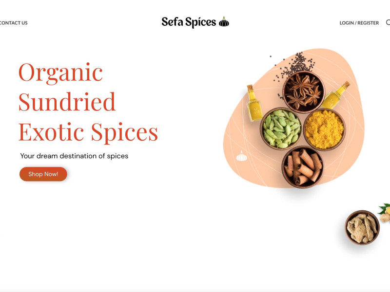 Sefa Spices web design