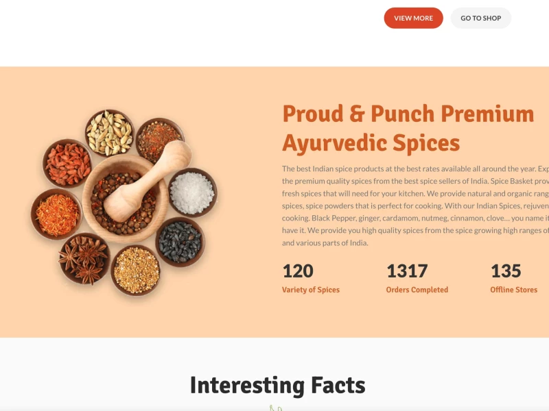 Sefa Spices web design