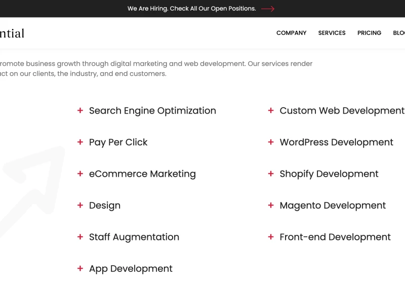 Clean and simple homepage