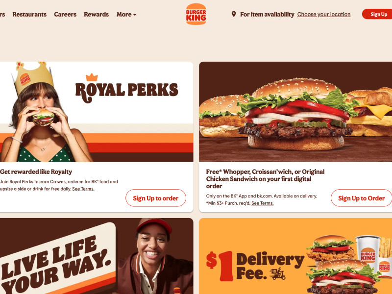 Burger King Colorful Website Design