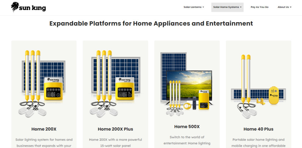 Sun King Product Page Design