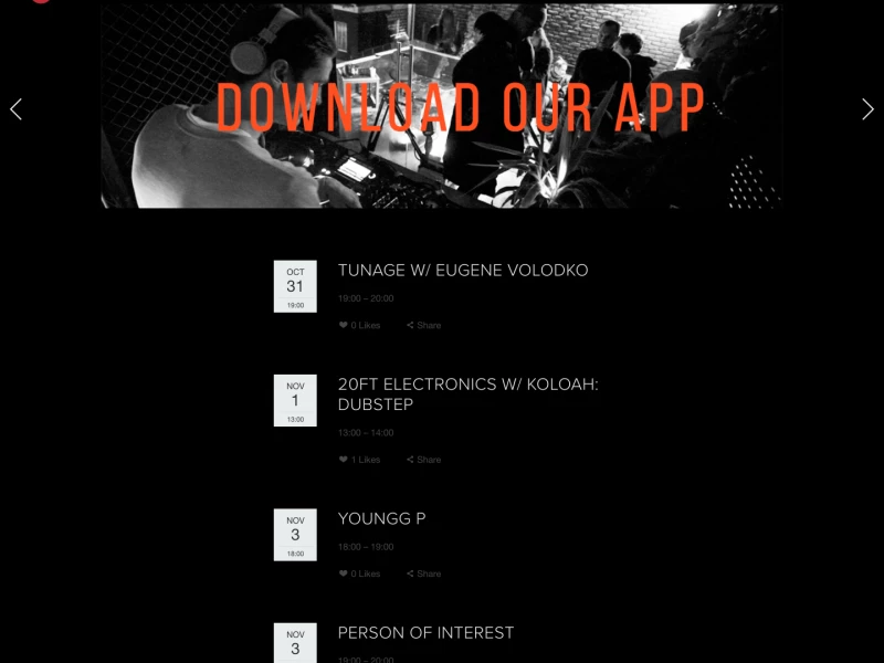 20 Ft Radio Dark Website Design