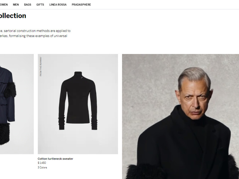 Prada Men's Collection Website Design