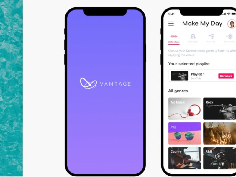 Vantage app design on smartphones