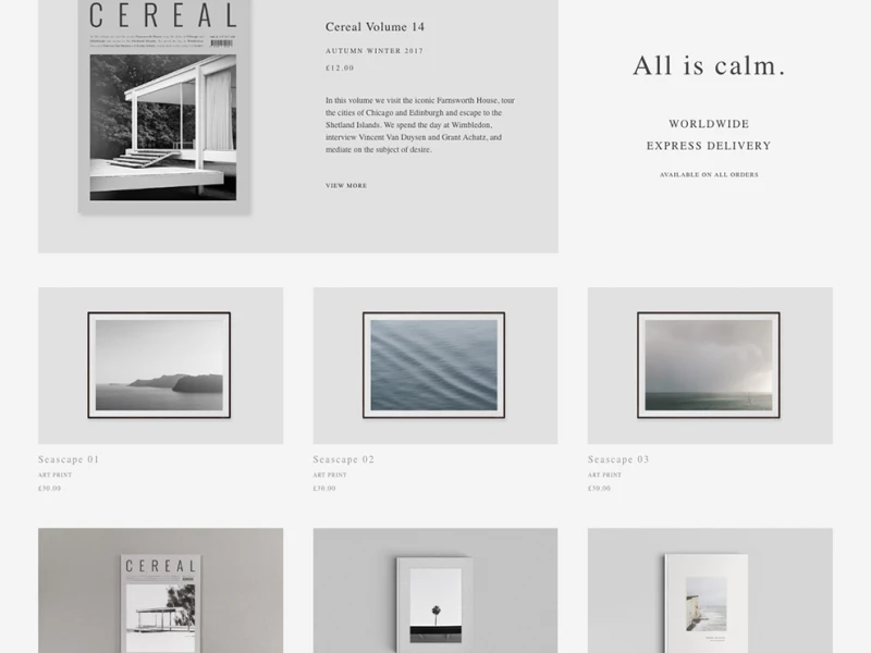 Cereal Elegant Website Design