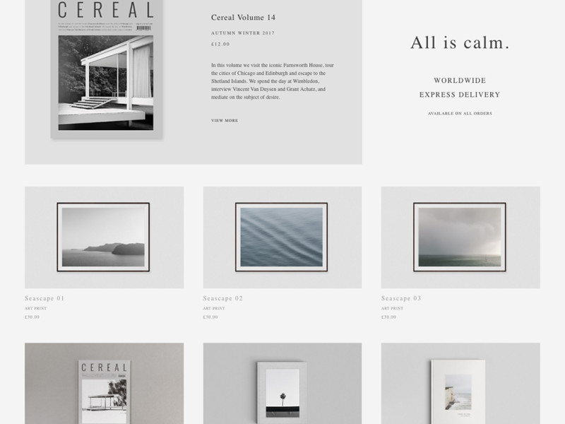 Cereal Elegant Homepage