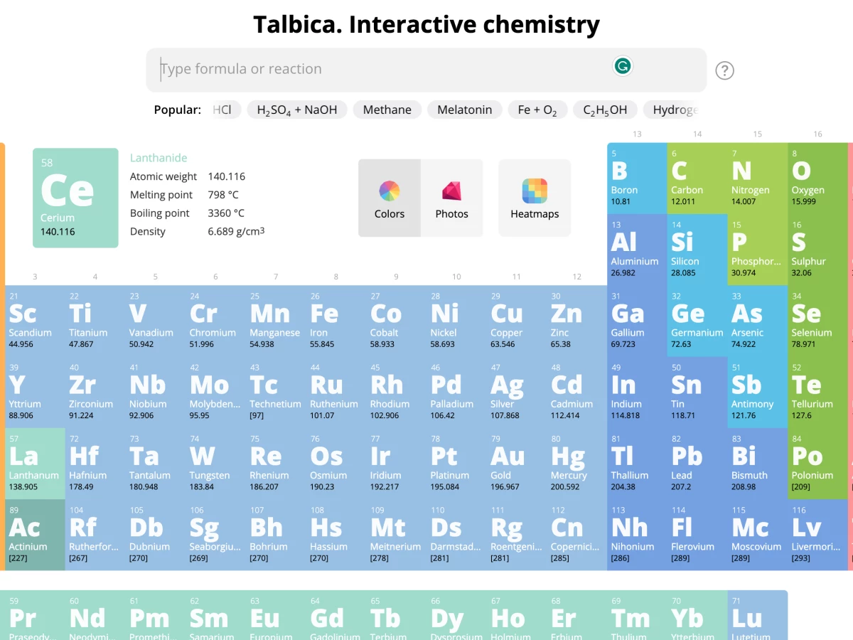 Talbica: Interactive Chemistry Website Design