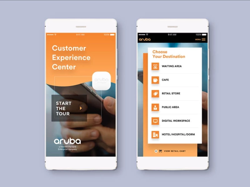 Aruba Customer Experience Center App Design