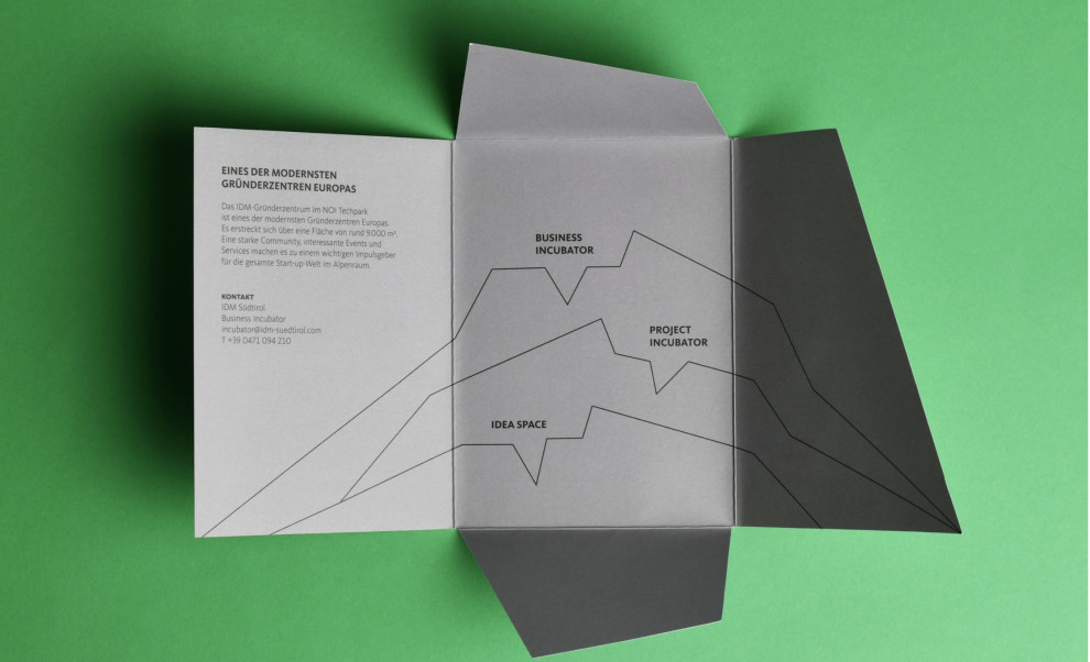 Incubatore d'impresa IDM Print Design Negative Space