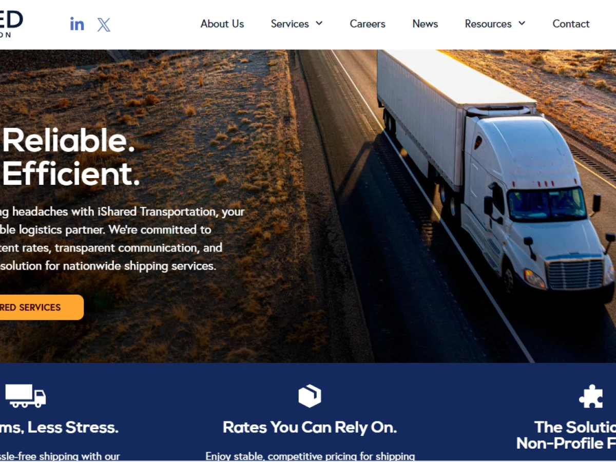 iShared Transportation Web Design