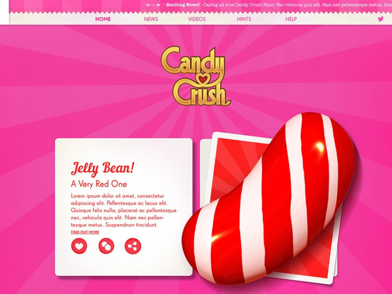 Candy Crush Franchise Web Design