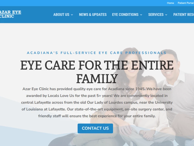 Azer Eye Clinic Website Design