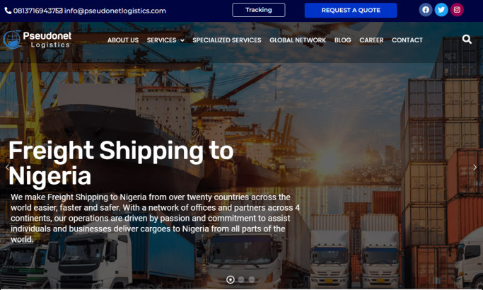 Pseudonet Logistics Website Design