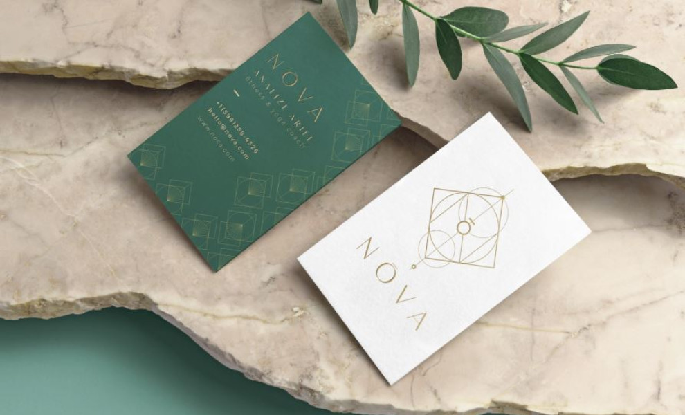 Nova Yoga Logo Green and Gold Palette