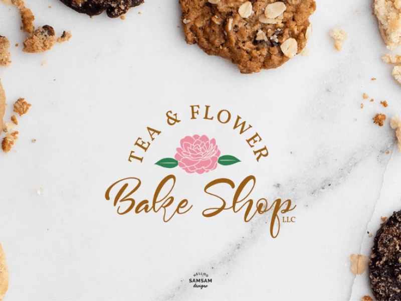 Tea and Flower Bake Shop Logo Design