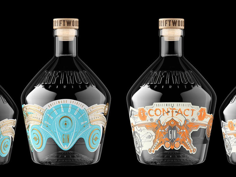 Driftwood Spirits Packaging Design