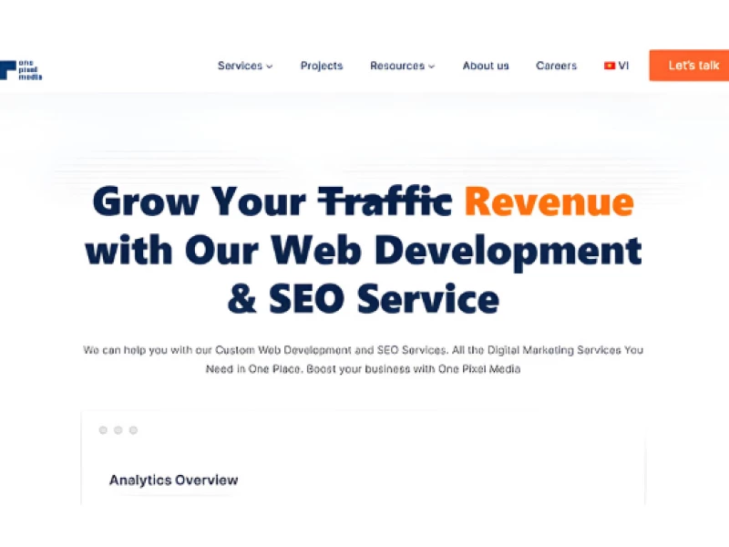 One Pixel Media Website Design
