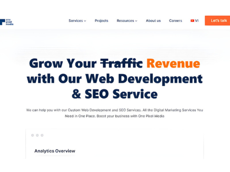 One Pixel Media Website Design