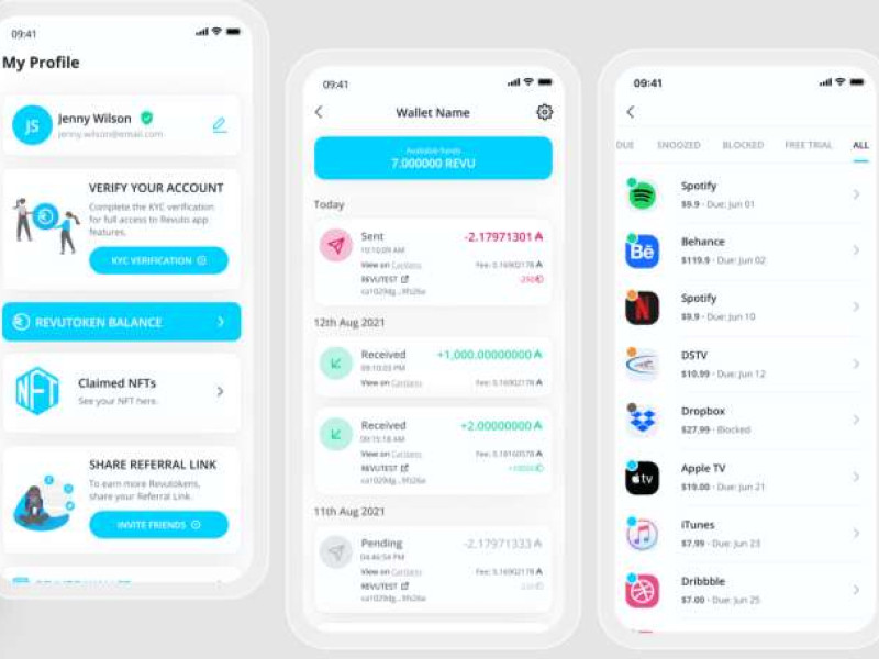 Revuto Subscription Management App Design