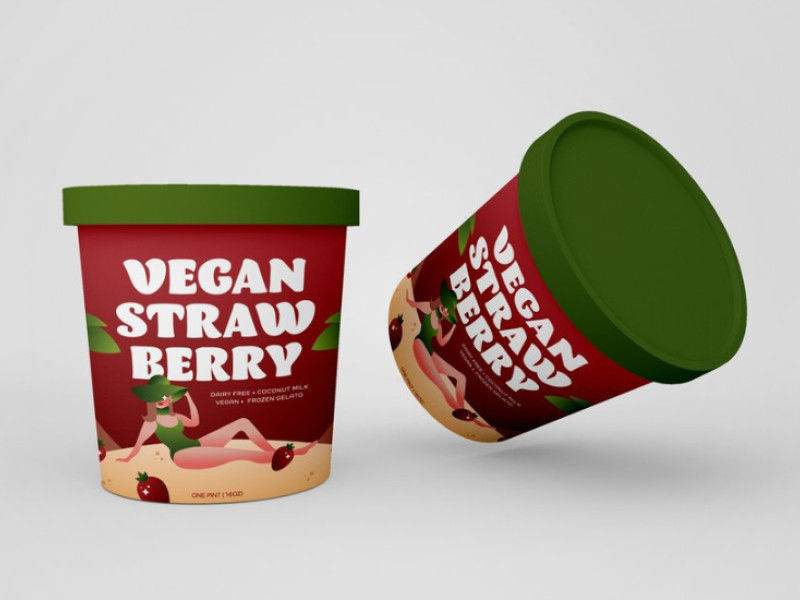 Vegan Strawberry Packaging Design