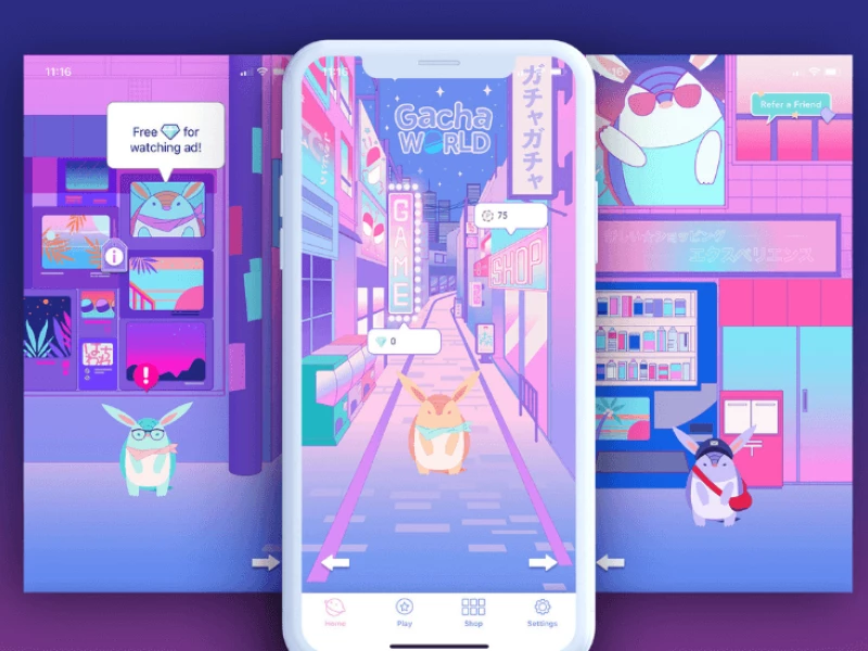 Gacha World App Design