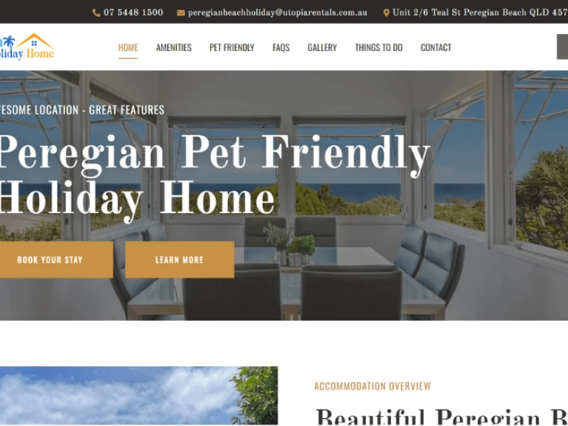 Peregian Holiday Home Web Design
