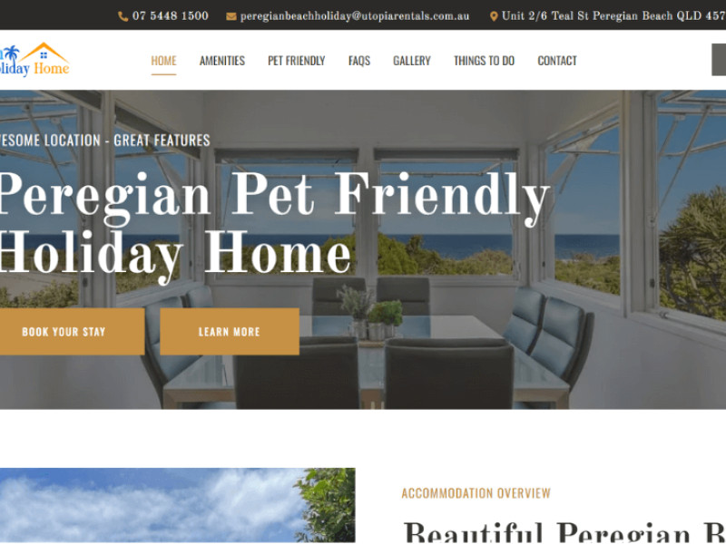Peregian Holiday Home Web Design