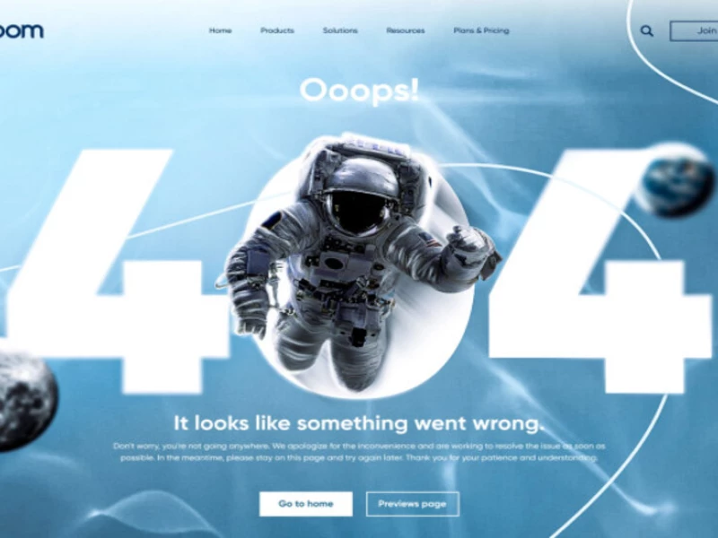 Zoom 404 Error Page Web Design Analysis