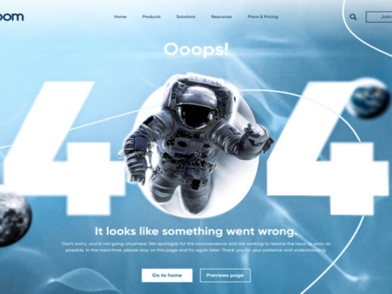 Zoom 404 Error Page Web Design Analysis