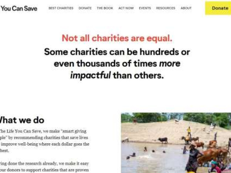 The Life You Can Save Website Design