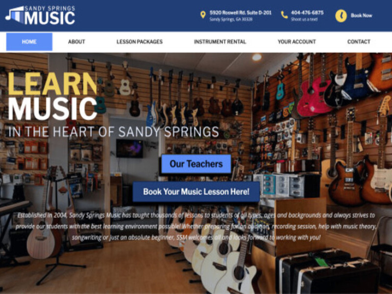 Sandy Springs Music Website Design Analysis