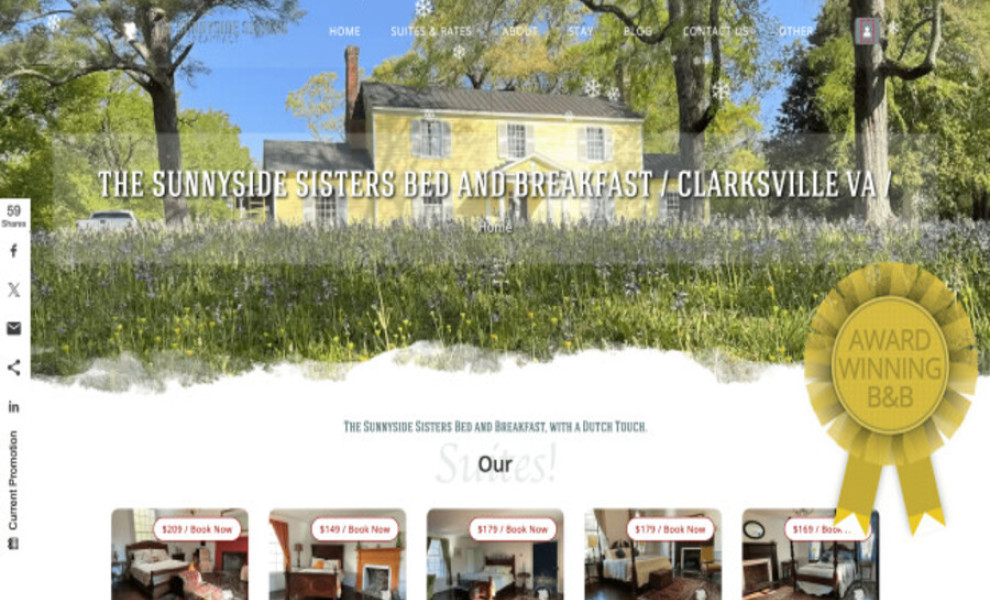 The Sunnyside Sisters Bed and Breakfast Website Design Analysis