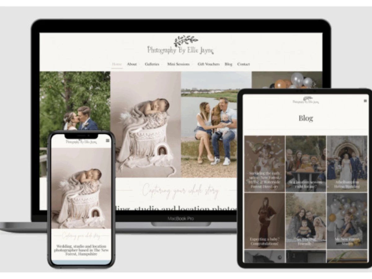 Photography By Ellie Jayne Website Design